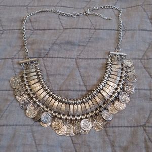 Silver coin necklace